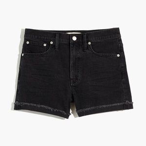 Madewell High-Rise Black Denim Shorts
